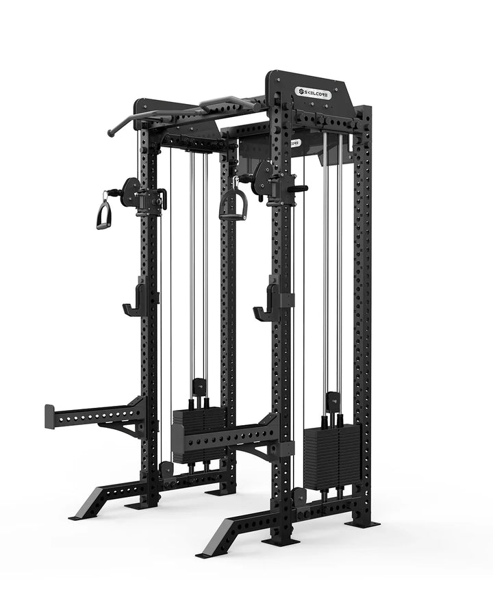 Skelcore Functional Half Rack With Weight Stack With Platform