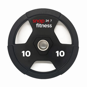 Snap Fitness 10kg Urethane Olympic Plate - White Logo