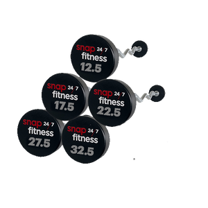 Snap Fitness 12.5Kg to 32.5Kg EZ barbells - Gray Logo
