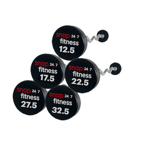 Snap Fitness 12.5Kg to 32.5Kg EZ barbells - White Logo