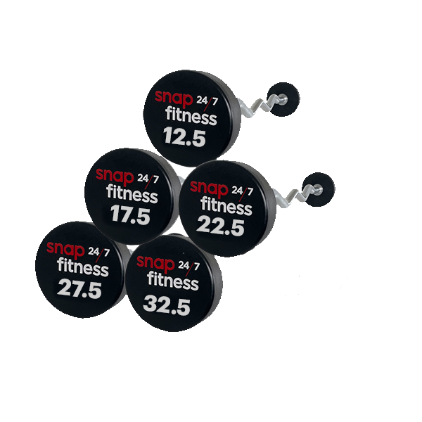 Snap Fitness 12.5Kg to 32.5Kg EZ barbells - White Logo