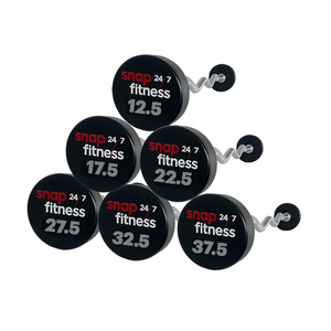 Snap Fitness 12.5Kg to 37.5Kg EZ barbells - Gray Logo