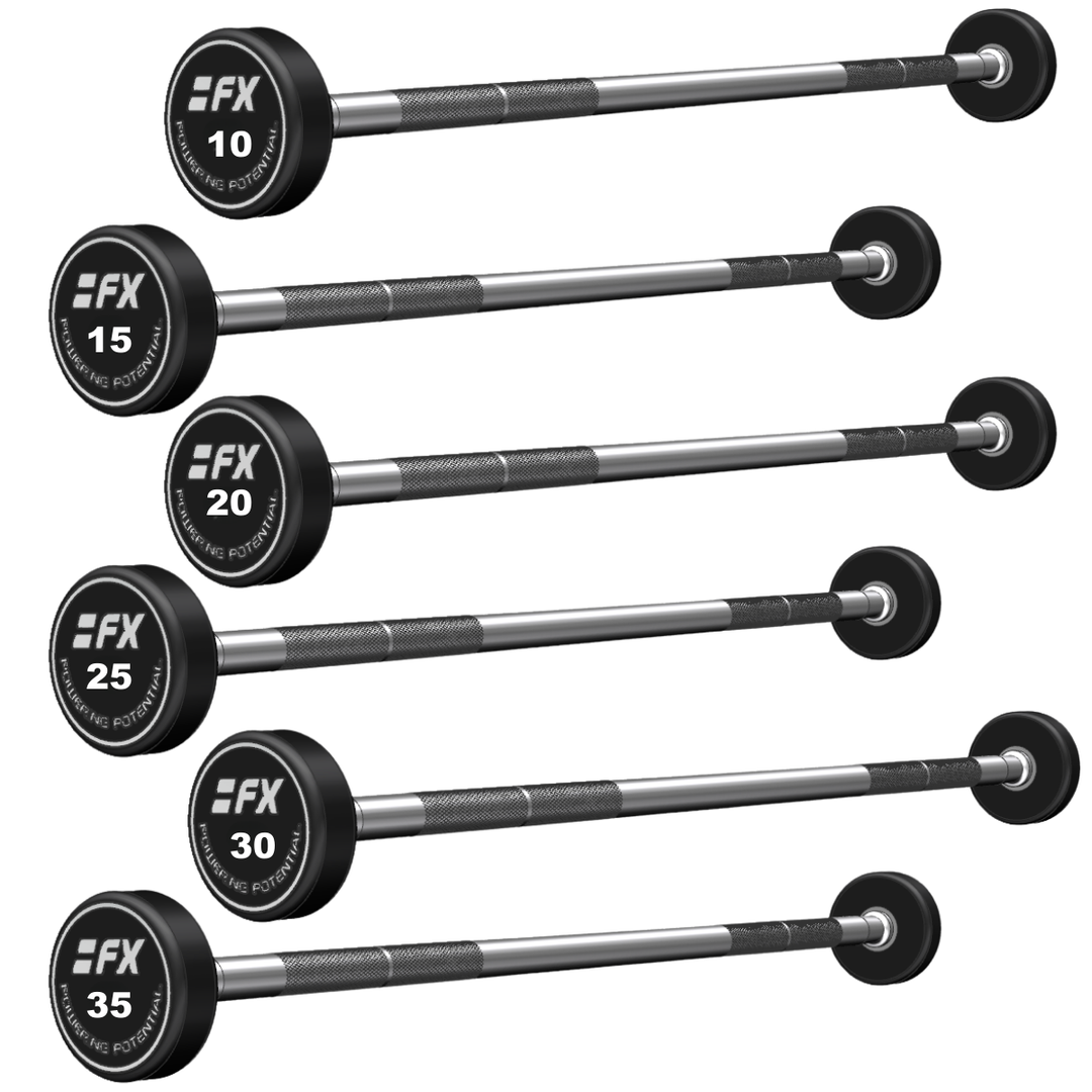 HyperFX 10Kg to 35Kg straight barbells - Black