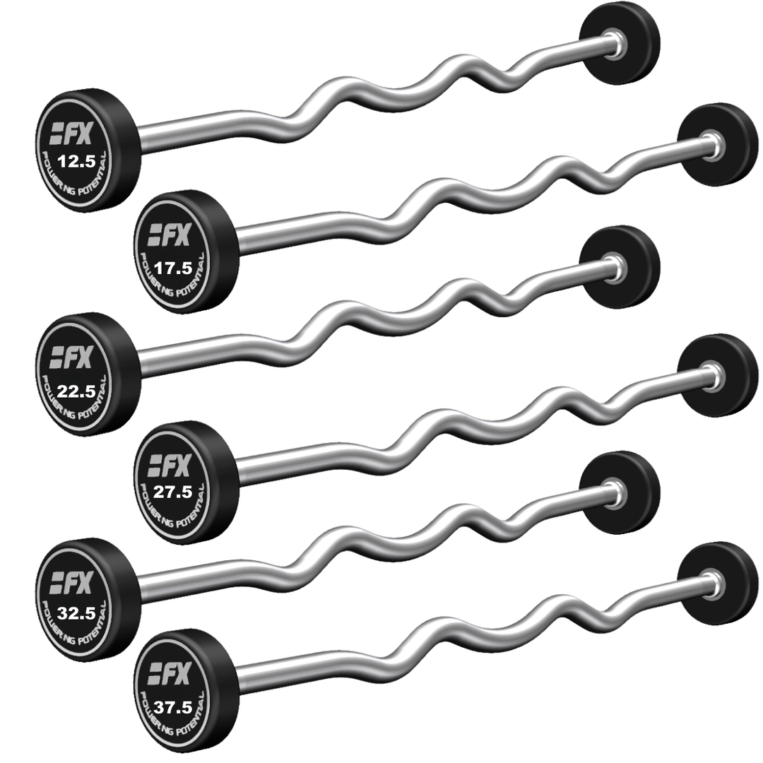 HyperFX 12.5Kg to 37.5Kg EZ barbells - Black
