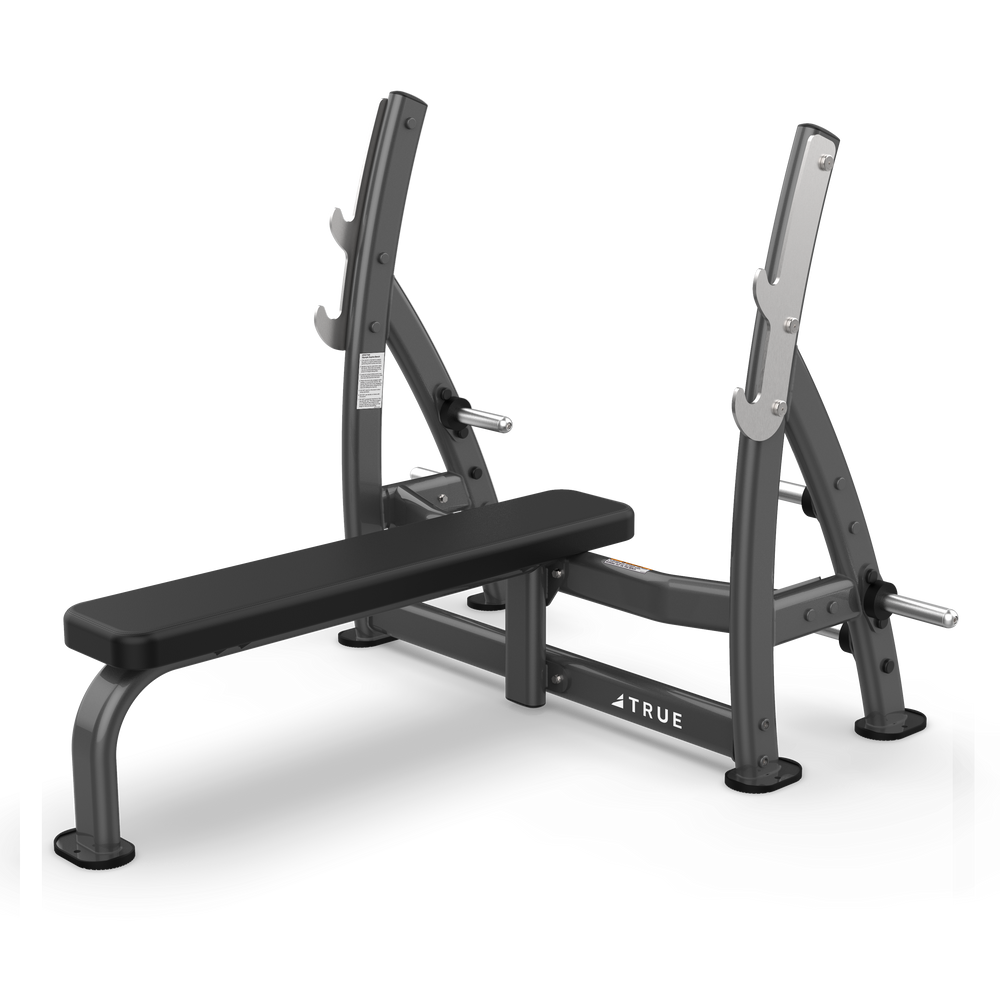 True Fitness XFW Supine Press Bench with plate holders Charcoal