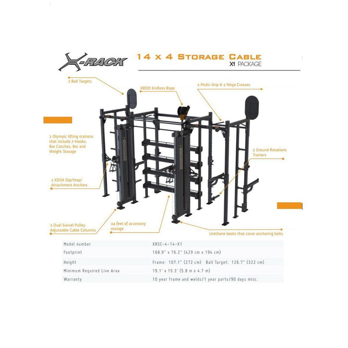 Torque 14 X 4 Foot Storage Cable Rack - X1 Package